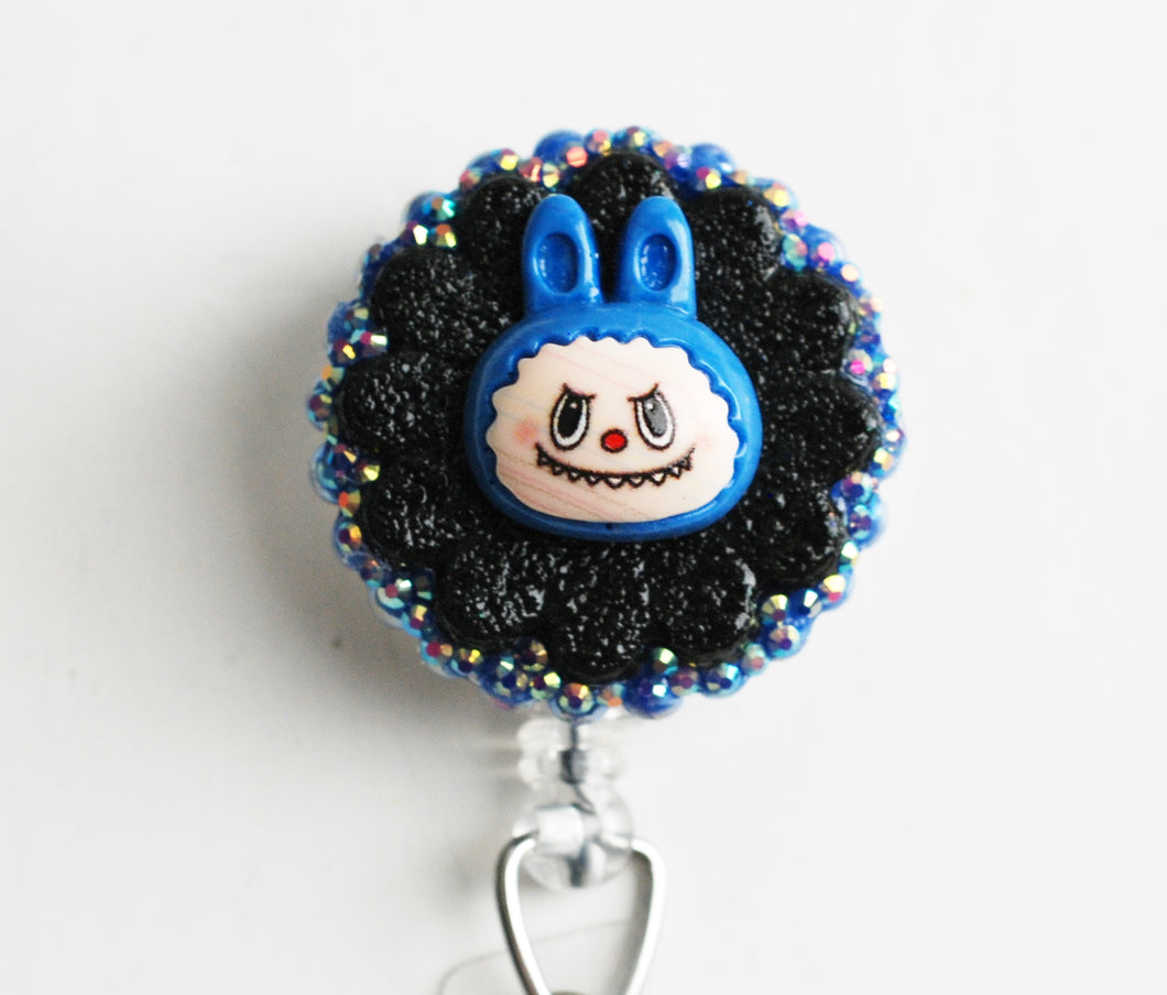 Labubu In Blue Retractable ID Badge Reel