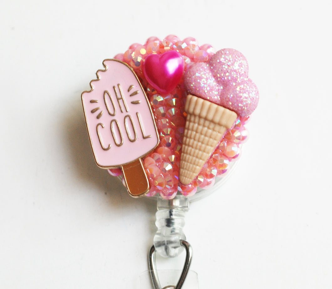 Oh Cool Ice-Cream Retractable ID Badge Reel