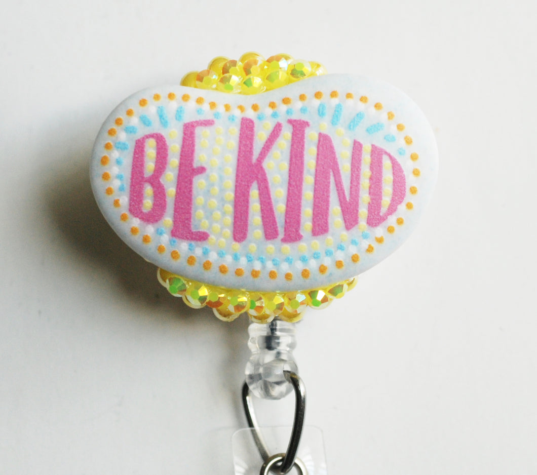 Be Kind Pebble Retractable ID Badge Reel