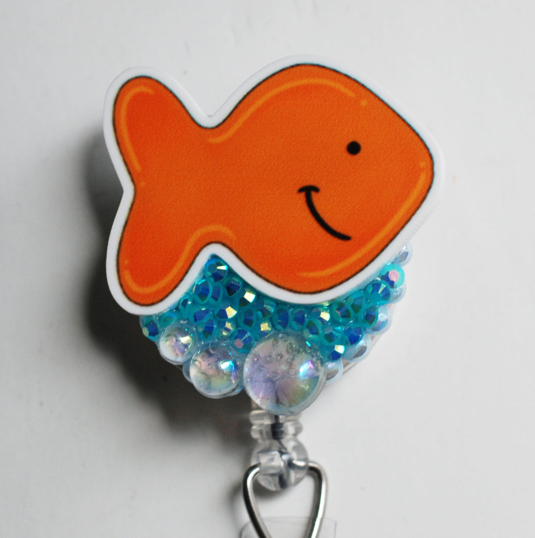 Gold Fish Retractable ID Badge Reel