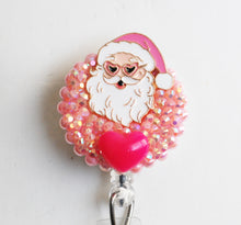 Load image into Gallery viewer, Santa Claus In Pink Retractable ID Badge Reel
