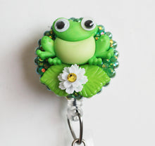 Load image into Gallery viewer, Big Eyed Frog Retractable ID Badge Reel

