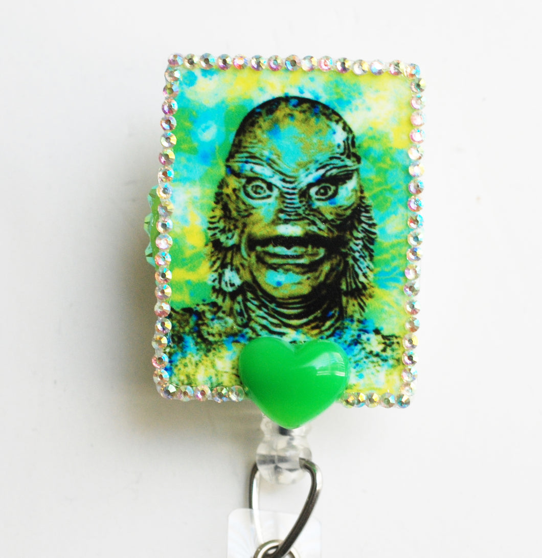 I Heart The Creature From The Black Lagoon Retractable ID Badge Reel