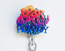 Load image into Gallery viewer, Howdy Cowboy Retractable ID Badge Reel

