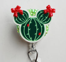 Load image into Gallery viewer, Minnie Mouse Cactus Retractable ID Badge Reel
