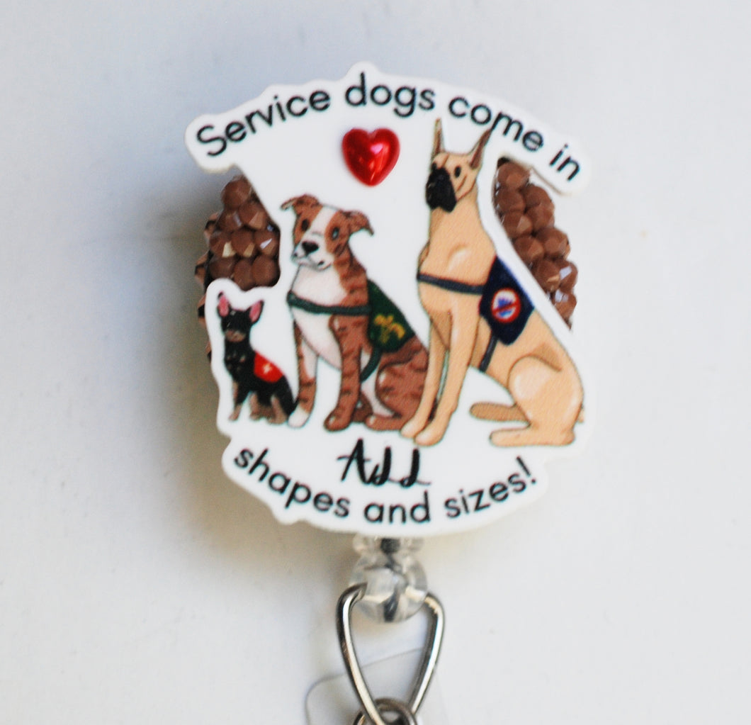 Service Dogs Come In All Shapes And Sizes Retractable ID Badge Reel