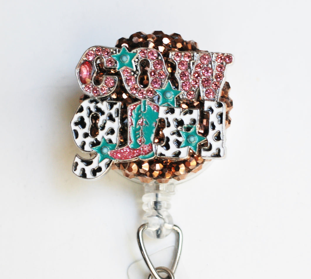 Cowgirl Bling Retractable ID Badge Reel