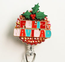 Load image into Gallery viewer, Feliz Navidad Retractable ID Badge Reel
