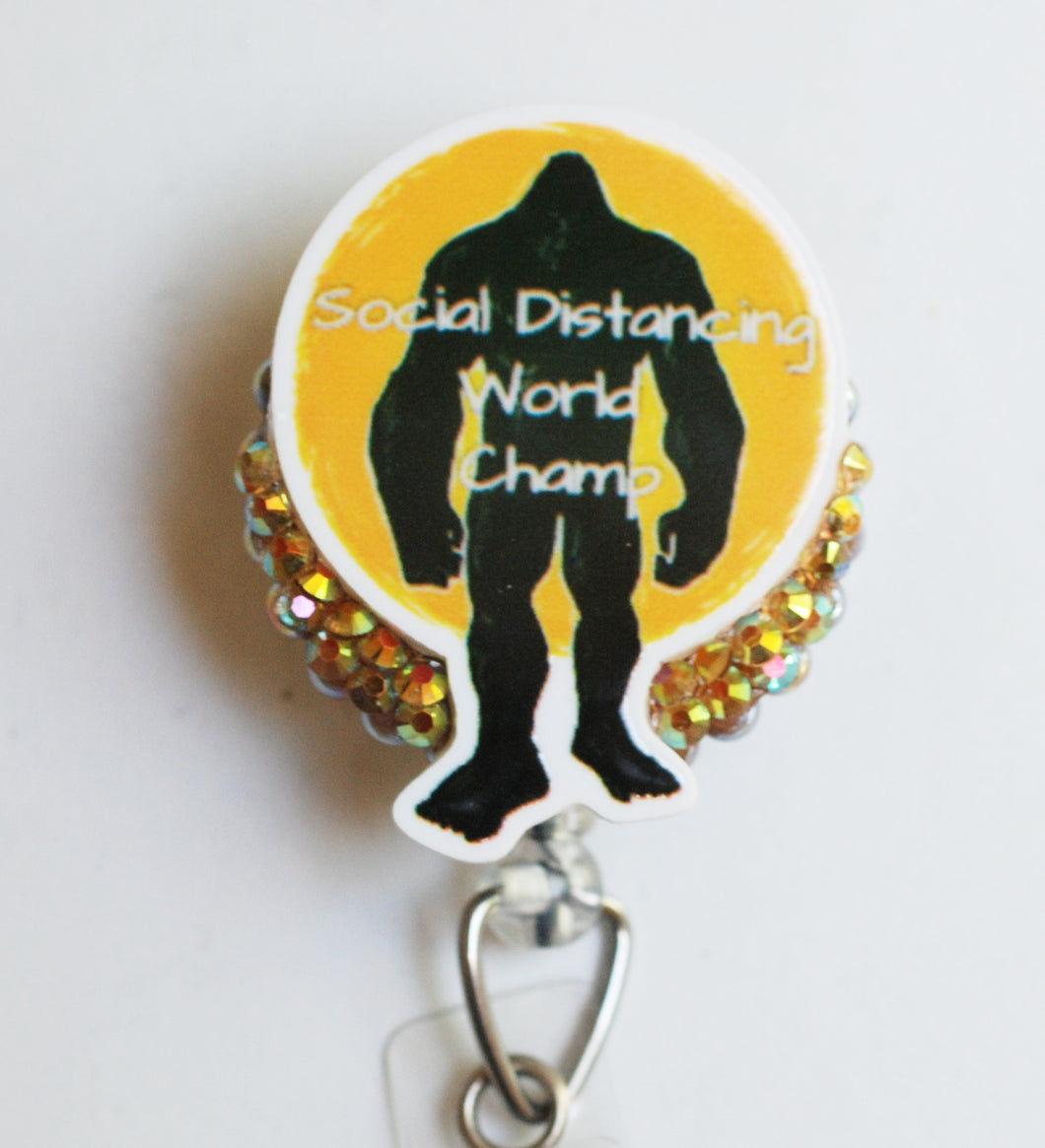 Big Foot Social Distancing World Champ Retractable ID Badge Reel