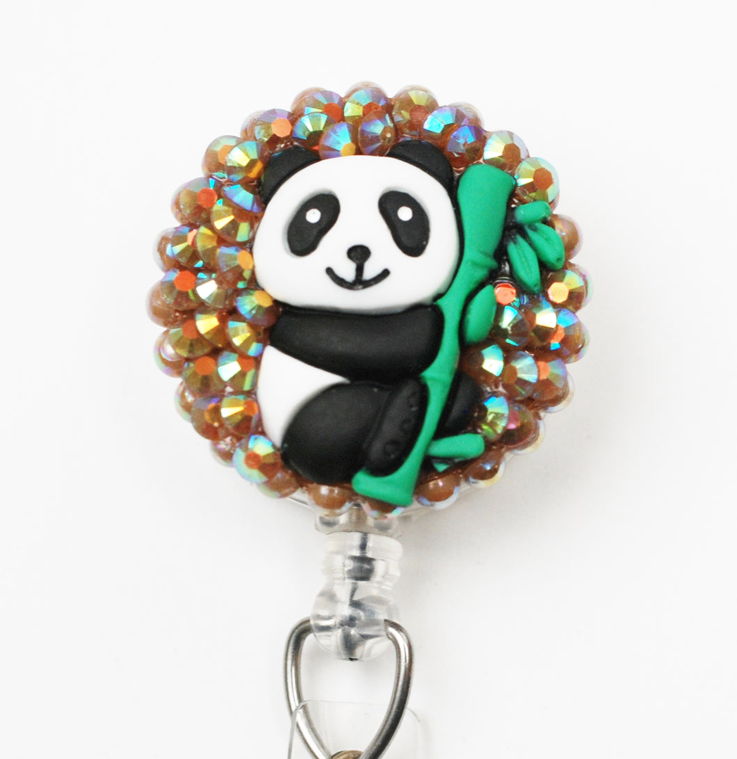 Panda At Play Retractable ID Badge Reel