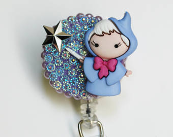 Cinderella's Fairy God Mother Retractable ID Badge Reel