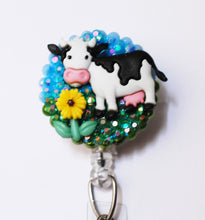 Load image into Gallery viewer, I Heart Cows Retractable ID Badge Reel
