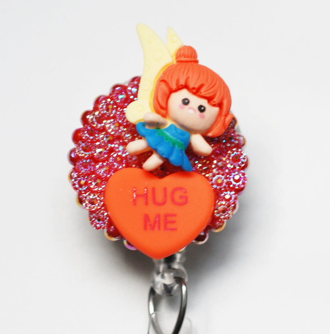 Valentine's Red Fairy Retractable ID Badge Reel