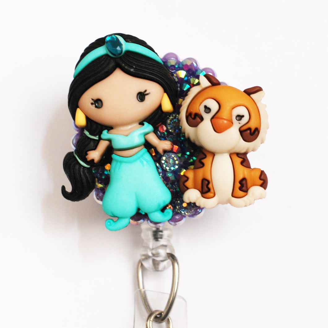 Disney Princess Jasmine And Rajah Retractable ID Badge Reel
