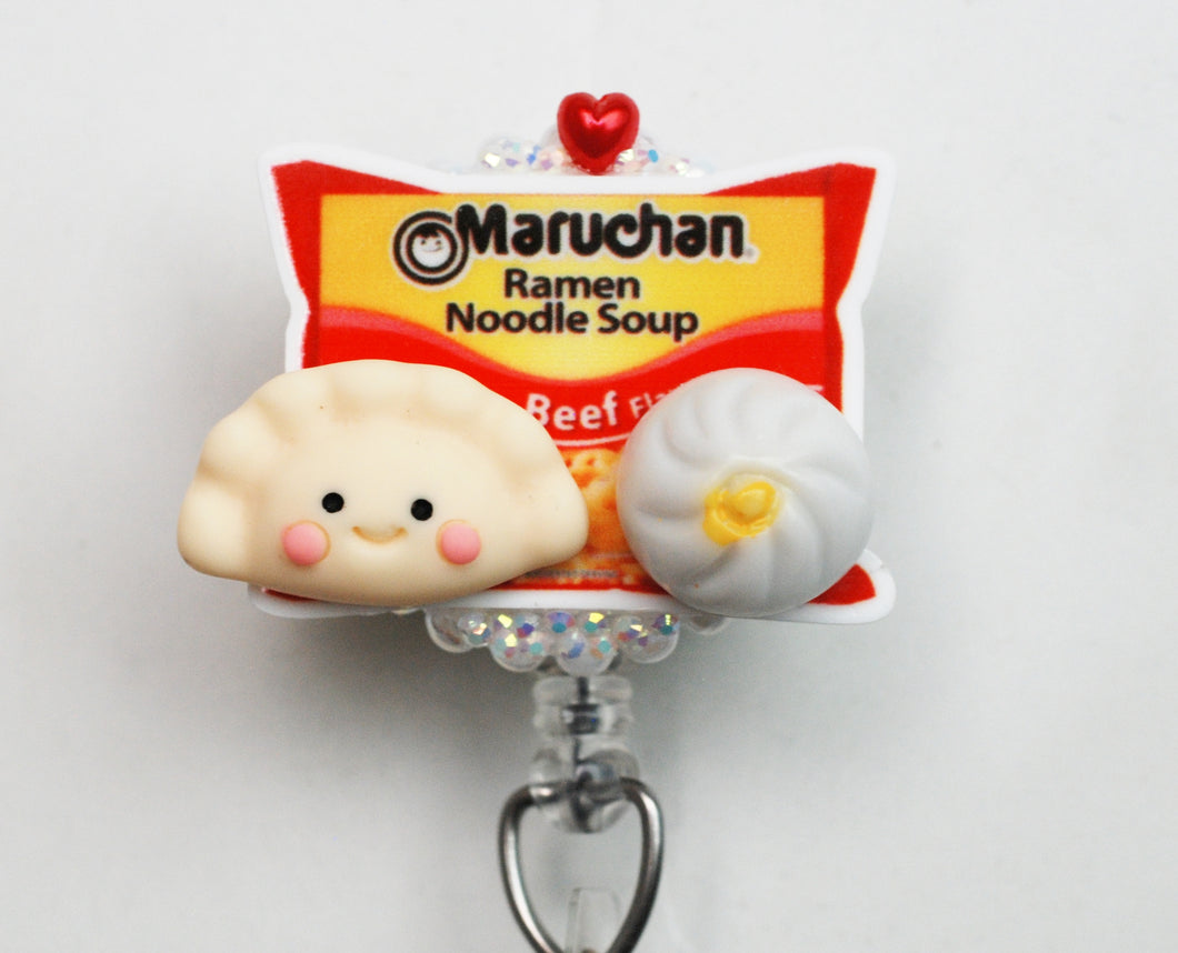 Yummy Dumplings And Ramen Retractable ID Badge Reel