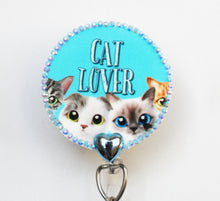 Load image into Gallery viewer, Cat Lover Retractable ID Badge Reel
