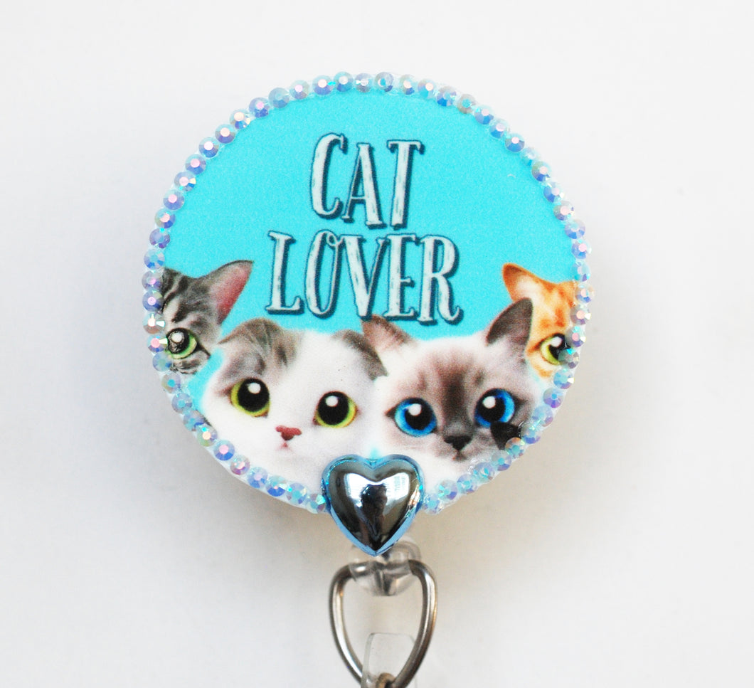 Cat Lover Retractable ID Badge Reel