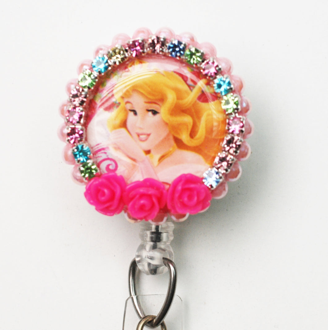 Sleeping Beauty Aurora Retractable ID Badge Reel