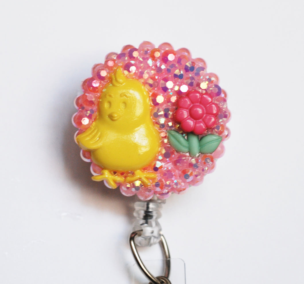 Easter Yellow Chick Retractable ID Badge Reel