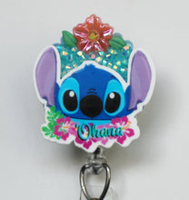 Load image into Gallery viewer, Ohana Stitch Retractable ID Badge Reel
