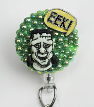 Load image into Gallery viewer, Eek It&#39;s Frankenstein Retractable ID Badge Reel
