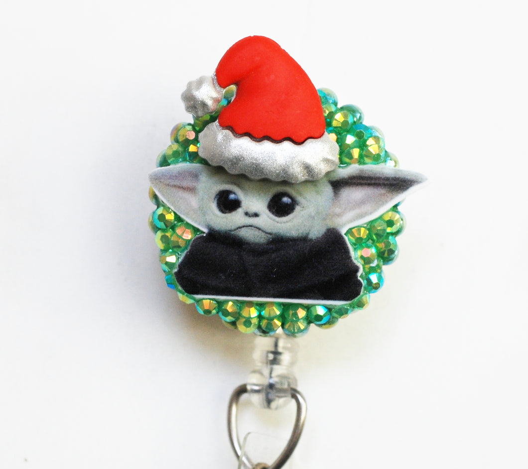 Star Wars Santa Yoda Retractable ID Badge Reel