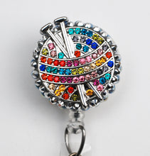 Load image into Gallery viewer, I Heart Crochet Retractable ID Badge Reel
