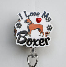 Load image into Gallery viewer, I Love My Boxer Retractable ID Badge Reel
