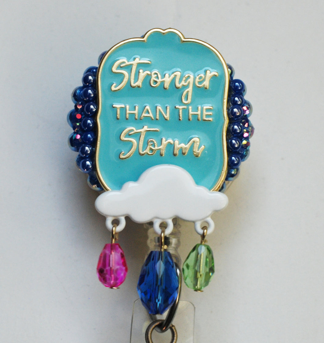 Stronger Than The Storm Retractable ID Badge Reel