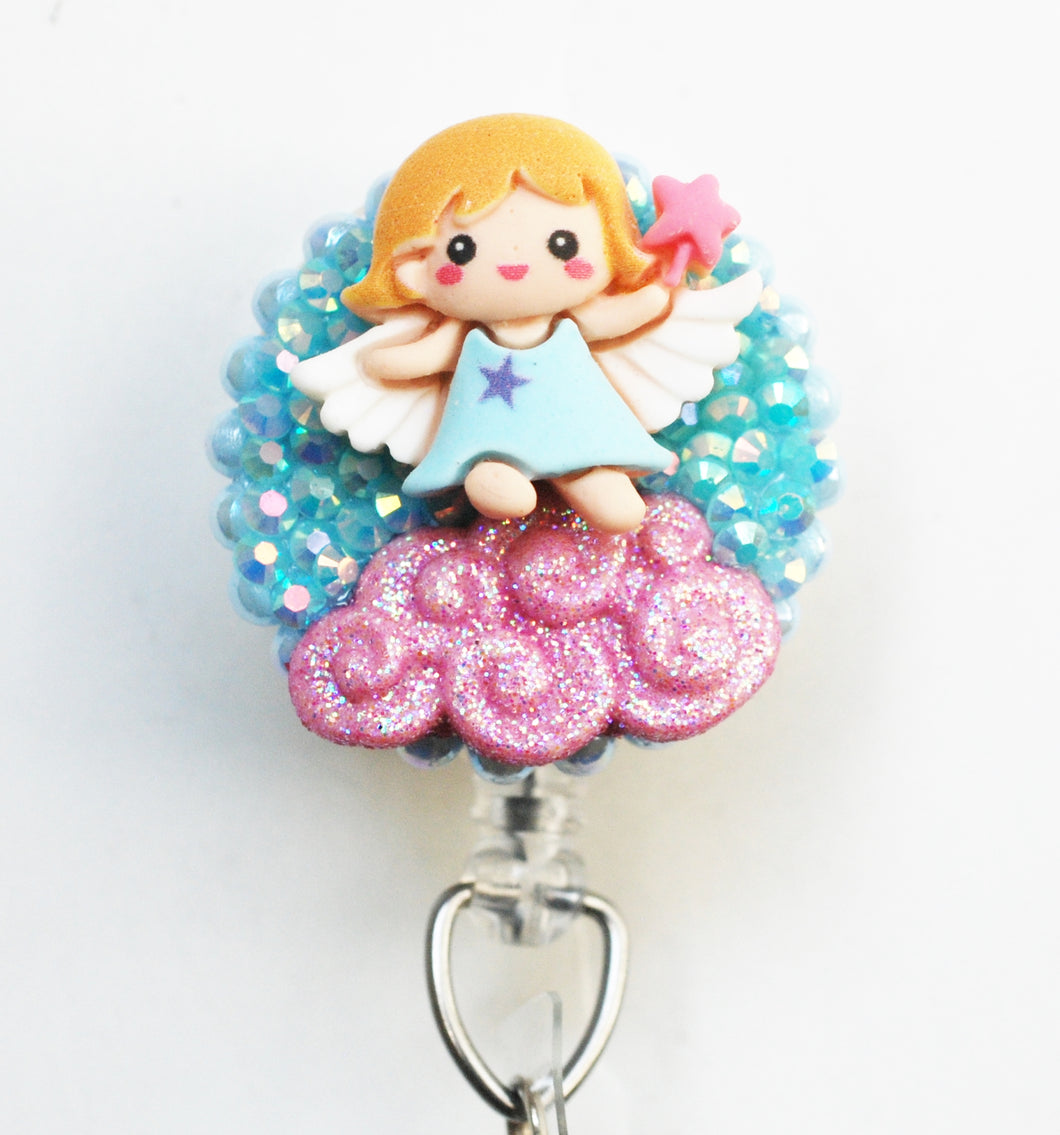 Little Fairy Cloud Dancer Retractable ID Badge Reel