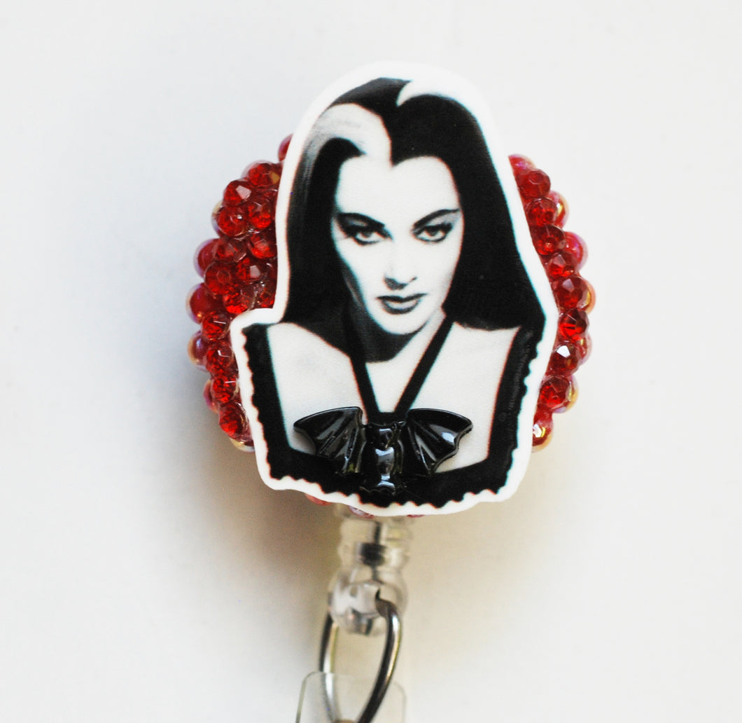 Lily Munster Retractable ID Badge Reel