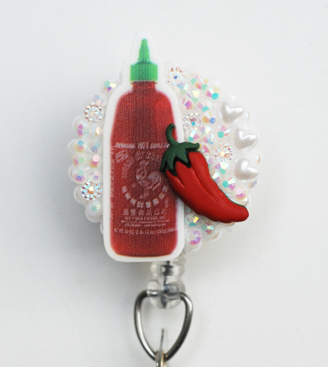 Spicy Sriracha Sause Retractable ID Badge Reel