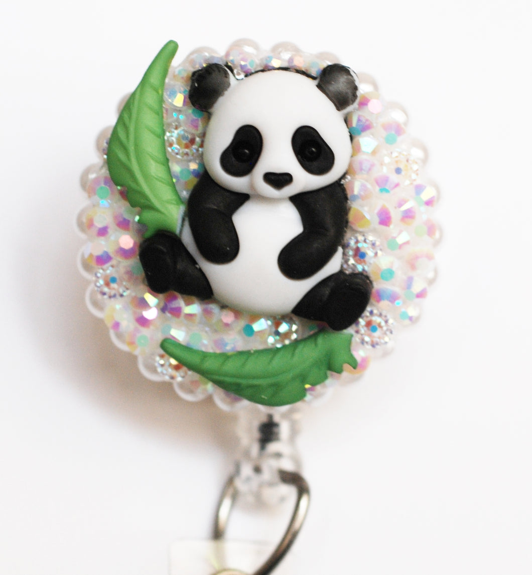 Pretty Panda Retractable ID Badge Reel