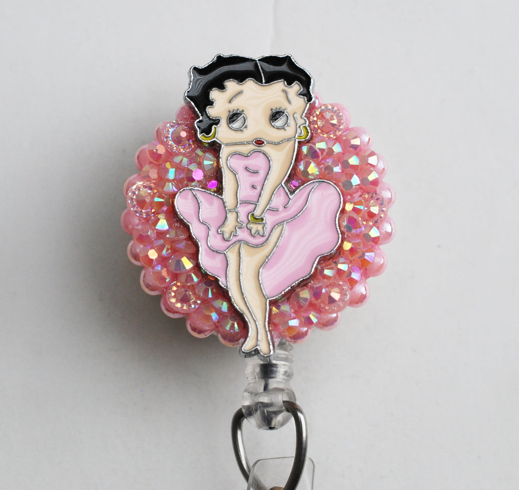 Betty Boop In The Pink Retractable ID Badge Reel