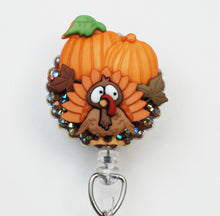 Load image into Gallery viewer, Thanksgiving Turkey Two Retractable ID Badge Reel
