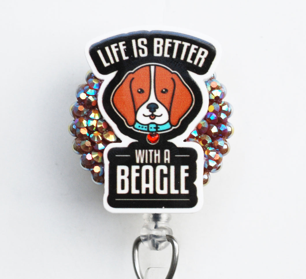 Life Is Better With A Beagle Retractable ID Badge Reel