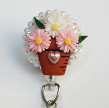 Load image into Gallery viewer, A Pot Of Daisies Retractable ID Badge Reel
