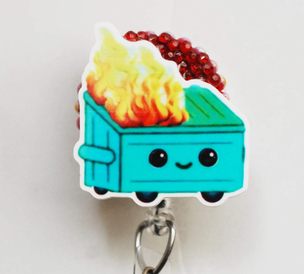 Everything's Fine Retractable ID Badge Reel