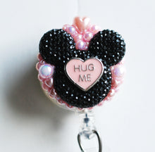 Load image into Gallery viewer, Mickey Mouse Valentine&#39;s Day Hug Me Retractable ID Badge Reel
