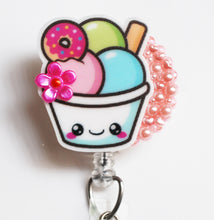 Load image into Gallery viewer, Happy Froyo With A Donut Retractable ID Badge Reel
