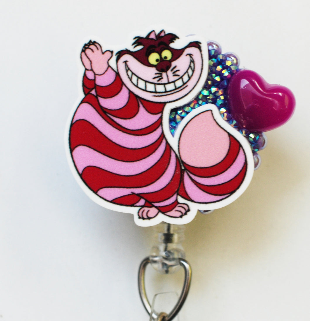 Alice In Wonderland's Cheshire Cat Retractable ID Badge Reel