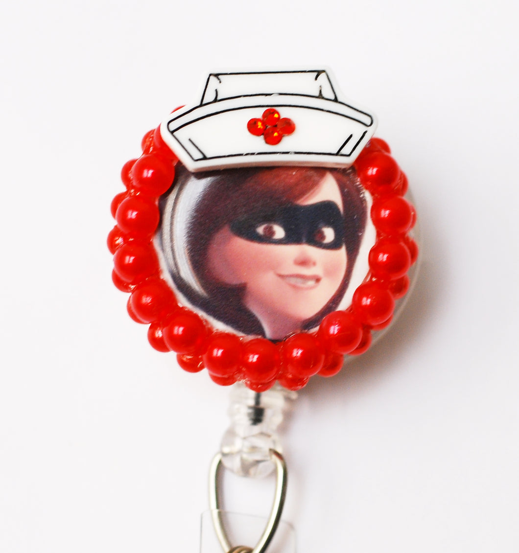 Nurse Incredibles Elastigirl Retractable ID Badge Reel