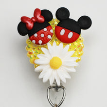 Load image into Gallery viewer, Mickey And Minnie Mouse Daisy Fresh Retractable ID Badge Reel
