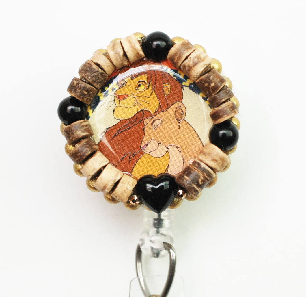 The Lion King Mufasa And Nala Retractable ID Badge Reel