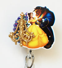 Load image into Gallery viewer, Disney&#39;s Beauty And The Beast Waltz Retractable ID Badge Reel
