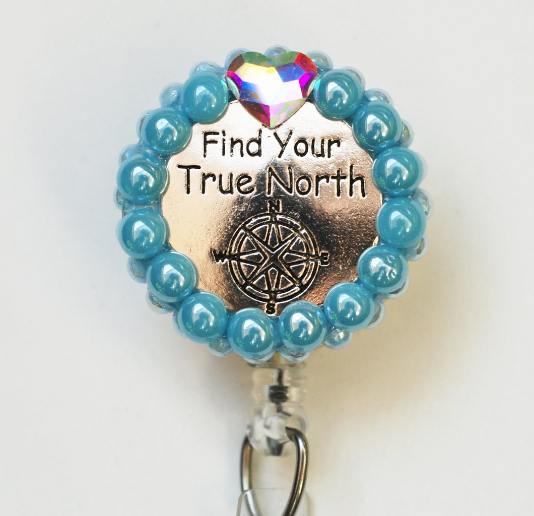 Find Your True North Retractable ID Badge Reel
