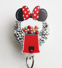 Load image into Gallery viewer, Minnie Mouse Gumball Retractable ID Badge Reel
