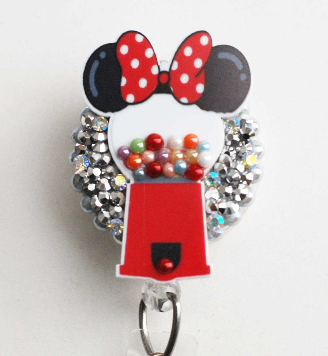 Minnie Mouse Gumball Retractable ID Badge Reel