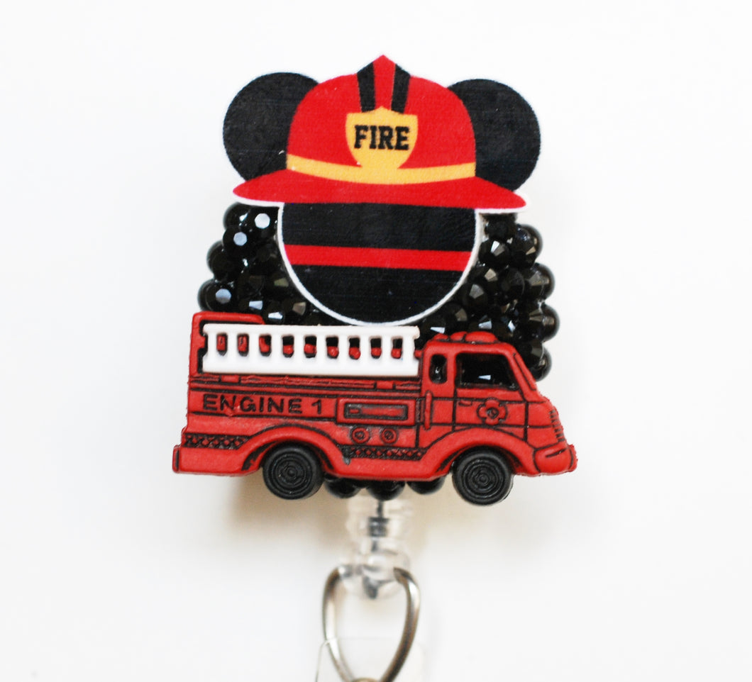 Mickey Mouse Loves First Responders Retractable ID Badge Reel