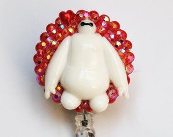 Baymax On Red Retractable ID Badge Reel